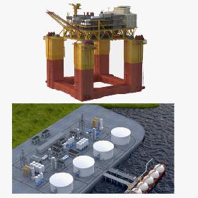 3D model LNG Port and Rig Collection